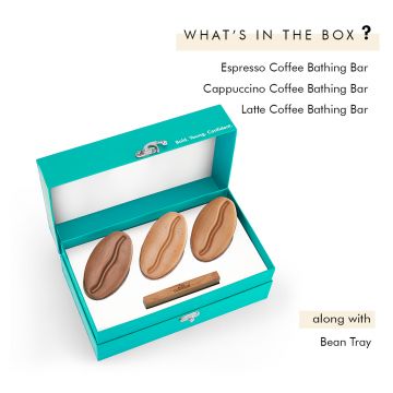 mCaffeine: Coffee Beans Gift Kit - Set of Espresso, Cappuccino & Latte Coffee Bathing Bar Soaps