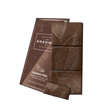 Kokomae: Belgian Dark Chocolate with Orange Peel - 50 gm