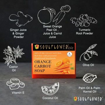 Soulflower: Orange Carrot Soap - 150g