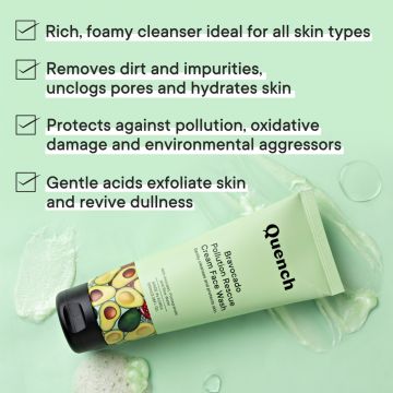 Quench Botanics: Bravocado Pollution Rescue Cream Face Wash - 100ml