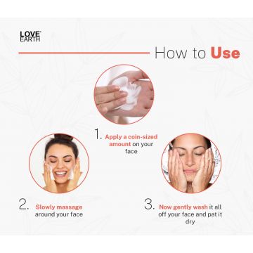 Love Earth: No Foam Face Wash for Normal to Sensitive Skin Gentle Skin Cleanser - 100ml