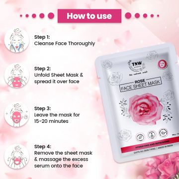 TNW - The Natural Wash: Rose Face Sheet Mask (Hydrating & Refreshing) - 20gm