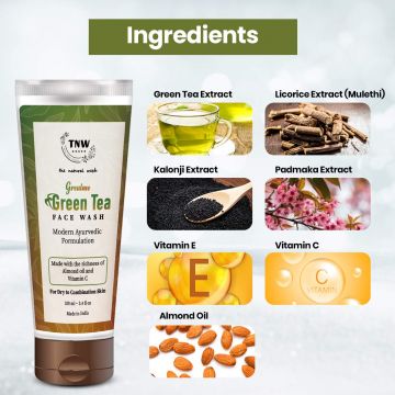 TNW - The Natural Wash: Green Tea Face Wash (Grealmo) For Dry To Combination Skin - 100ml