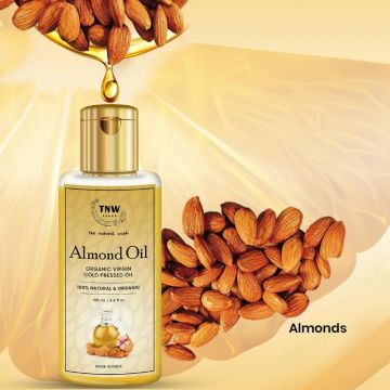 TNW - The Natural Wash: Virgin Almond Oil - Cold Pressed Oil For Skin & Hair (100% Pure & Natural)- 100ml