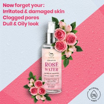 TNW - The Natural Wash: Steam Distilled Pure Rose Water (Free From Artificial Fragrance & Alcohol) - 200ml