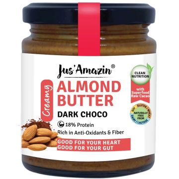 Jus Amazin: Creamy Almond Butter - Dark Chocolate - 200 gm