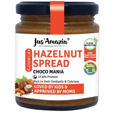Jus Amazin: Crunchy Hazelnut Spread - Choco Mania - 200 gm