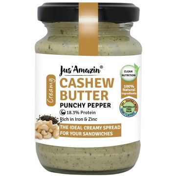 Jus Amazin: Creamy Cashew Butter - Punchy Pepper - 125 gm