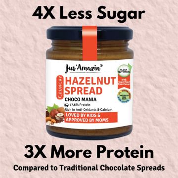 Jus Amazin: Crunchy Hazelnut Spread - Choco Mania - 200 gm