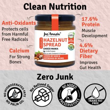 Jus Amazin: Crunchy Hazelnut Spread - Choco Mania - 200 gm