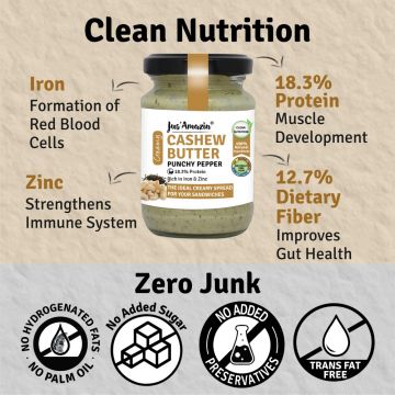 Jus Amazin: Creamy Cashew Butter - Punchy Pepper - 125 gm