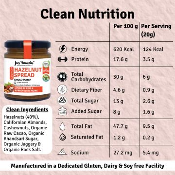 Jus Amazin: Crunchy Hazelnut Spread - Choco Mania - 200 gm