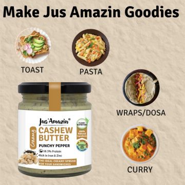 Jus Amazin: Creamy Cashew Butter - Punchy Pepper - 200 gm