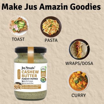Jus Amazin: Creamy Cashew Butter - Punchy Pepper - 125 gm