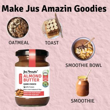 Jus Amazin: Creamy Almond Butter - Dark Chocolate - 125 gm
