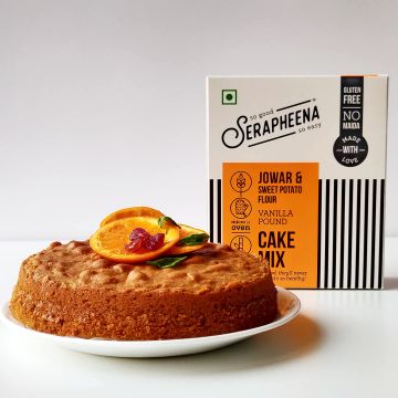 Serapheena: Vanilla Pound Jowar and Sweet Potato Flour Cake Mix - 185gm