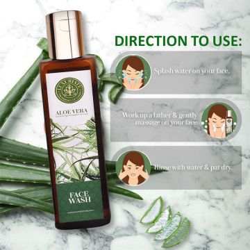Luxuriate: Natural herbal Aloe Vera Face Wash Gel Cleanser for Men and Women - 100 ml