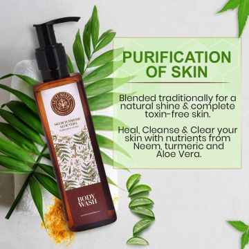Luxuriate: Neem Turmeric Aloe Vera Body Wash for Purification of Skin for Men and Women-200 ml