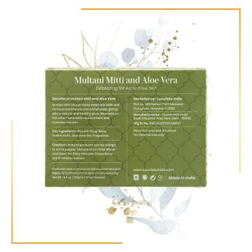 Luxuriate: Multani Mitti and Aloe Vera Exfoliating for Acne-Free Skin Soap for Men and Women - 125 gm