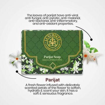 Luxuriate: Parijat Essence of Natural Shine Soap Bar for Men and Women- 125gm