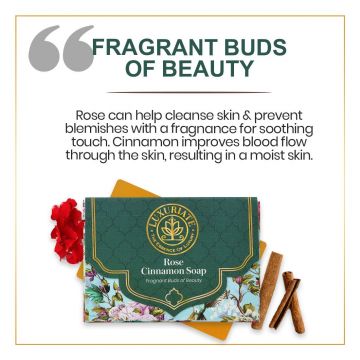 Luxuriate: Rose - Cinnamon Fragrance Buds of Beauty Soap Bar for Men and Women- 125 ml