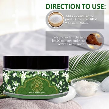 Luxuriate: 100% Natural and Mineral Rich Parijat Bath and Foot Spa Bathing Salt - 150gm