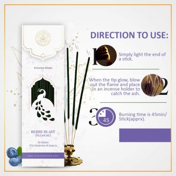 Luxuriate: Berry Blast Fragrance Natural and Non-Toxic Incense Sticks - Contains 20 Incense Sticks