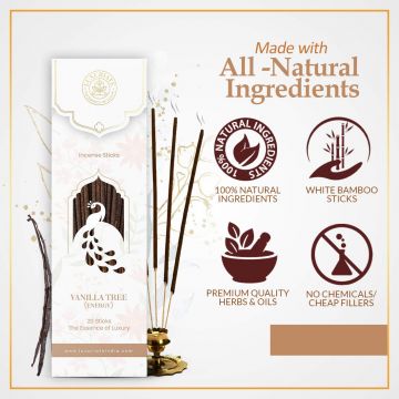 Luxuriate: Vanilla Fragrance Natural and Non-Toxic Incense Sticks - Contains 20 Incense Sticks