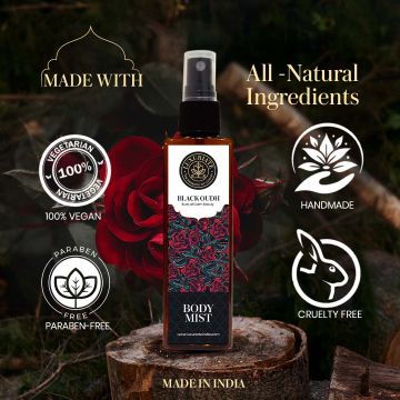 Luxuriate: Black Oudh Fragrance Body Mist- Unisex With Buds of Calmbeauty - 100ml