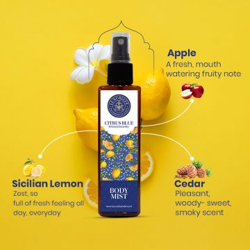 Luxuriate: Citrus Blue Mist Fragrance Body Mist Men & Women With Ethereay Serenity - 100ml