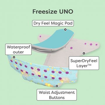 Superbottoms: Cloth Diapers for babies - Starter Cloth Diaper Pack with 1 Freesize UNO , Reusable