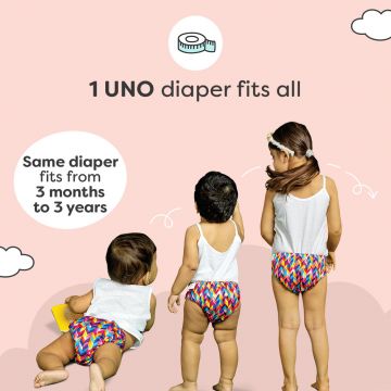 Superbottoms: Cloth Diapers for babies - Cloth Diaper Combo Pack of 3 Freesize UNO- New Version, Reusable