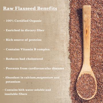 Nutriorg: Certified Organic Flaxseed Raw - 250 gm (Pack of 2)