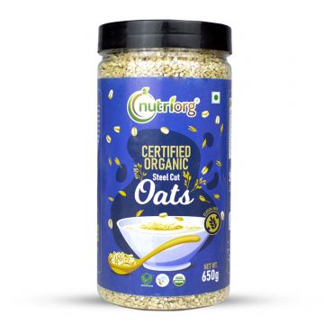 Nutriorg: Certified Organic Steelcut Oats - 650 gm