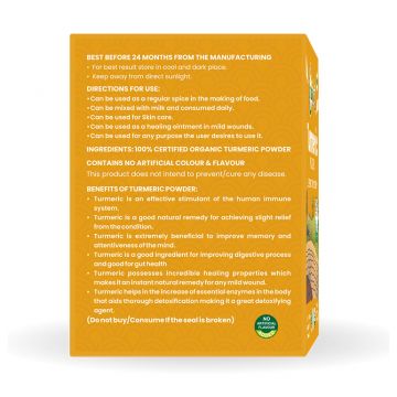 Nutriorg: Certified Organic Turmeric Powder - 100 gm
