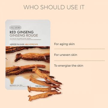 The Face Shop: Real Nature Red Ginseng Face Mask - 20 gm