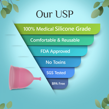 Floren: Reusable Menstrual Cup (Large) with Intimate Oil (50ml) combo for Women
