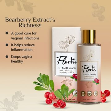 Floren: Intimate Hygiene Wash Prevents Itching, irritation & dryness, No Paraben & SLS, Suitable for all skin types ( 100ml) - Pack of 2