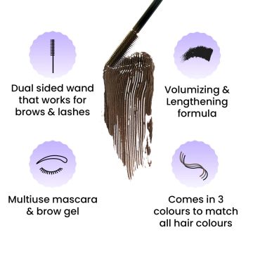 FAE Beauty: Brash Dual Mascara and Brow Gel - Dark Brown - 10gm