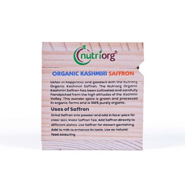 Nutriorg: Certified Organic Kashmiri Saffron - 1 gm