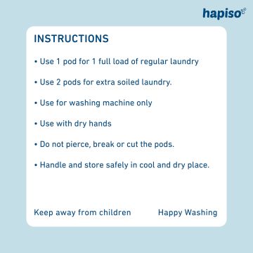 Hapiso: Fragrance Free Laundry Pods - Combo (Pack of 30 Pods)
