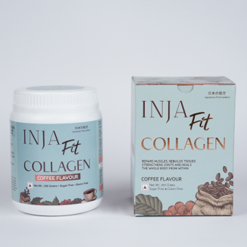 INJA Wellness: Fit Marine Collagen For Skin, Joints And Muscles - Coffee Flavour - 250gm