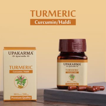 UPAKARMA: Ayurveda Pure Herbs Turmeric, Curcumin Capsules - 500 mg - 90 Veggie Capsules