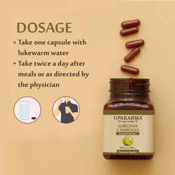 UPAKARMA: Ayurveda Pure Herbs Garcinia Cambogia Capsules 500 mg - 90 Veggie Capsules