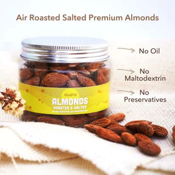 Gladful: Roasted Salted Almonds - Pack of 2 (140gm each)