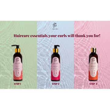 Curl Cure: 3 Step Curl Routine - Shampoo, Deep Conditioner & Curl Cream - 200ml each