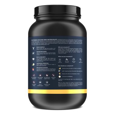 NUTRABAY: Nutrabay Gold 100% Whey Protein Isolate with Digestive Enzymes - 1Kg