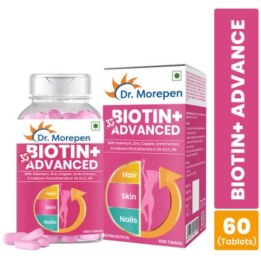 Dr. Morepen: Biotin+ | For Hair Growth, Skin & Nails | 60 Tablets