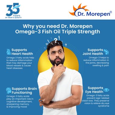 Dr. Morepen: Omega 3 Deep Sea Fish Oil Triple Strength - 60 Softgels