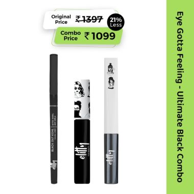 Elitty Beauty: Eye Gotta Feeling (Eyeliner, Kajal, Mascara) - Ultimate Black Combo